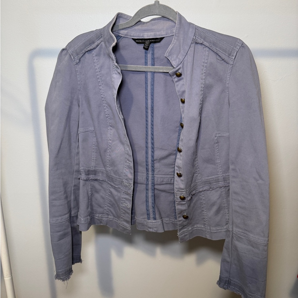 White House Black Market Lavender Utility Jacket